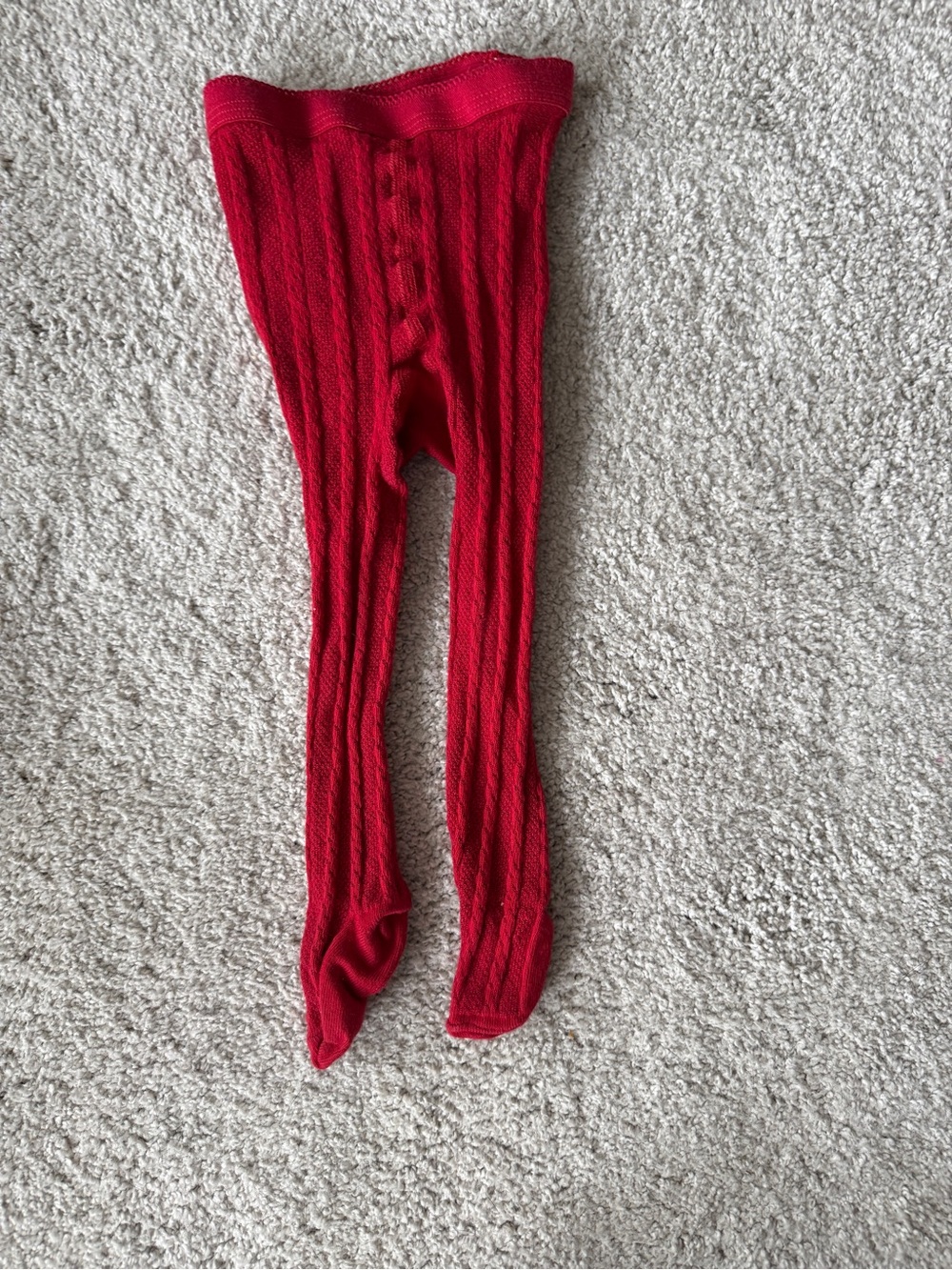 Hanna Andersson Red Cable Knit Tights for Kids